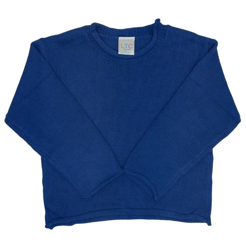 NEW LOVE THAT COTTON kid's roll neck sweater in navy